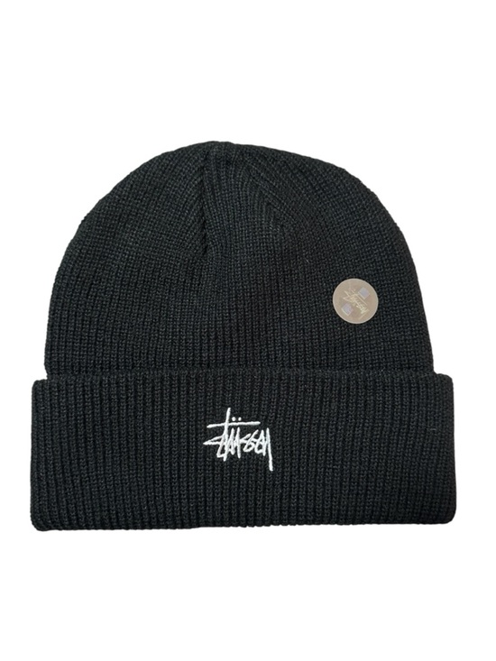 Stussy Other - Stussy Stock Cuff Beanie Black White Logo Knit Hat OS